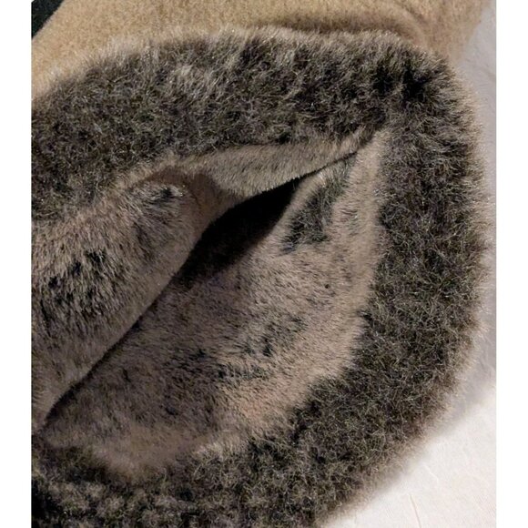 Acorn Slippers Booties Wool Faux Fur Lined Brown Tan Winter Cozy Womens Sz 8-9 - Picture 7 of 14